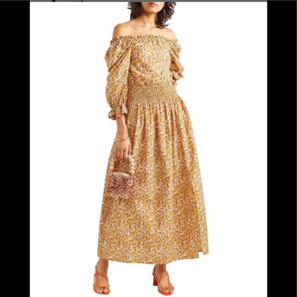 RIXO Lily Off-the-shoulder Floral-print Dress